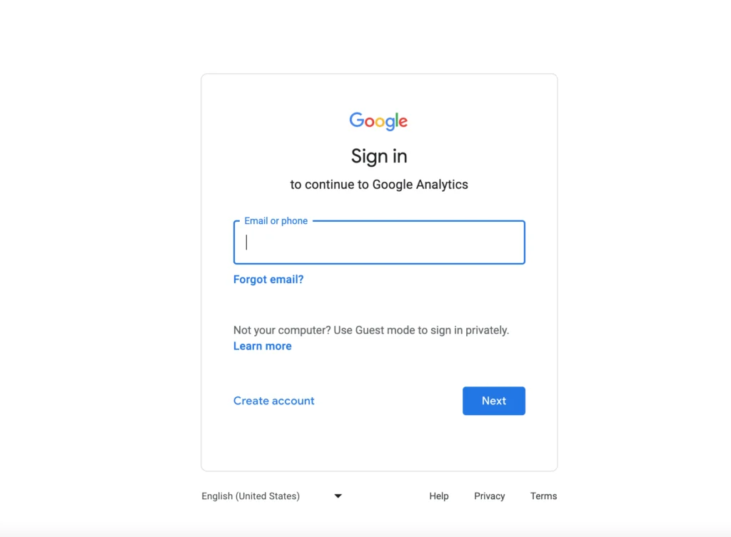 Google account sign in