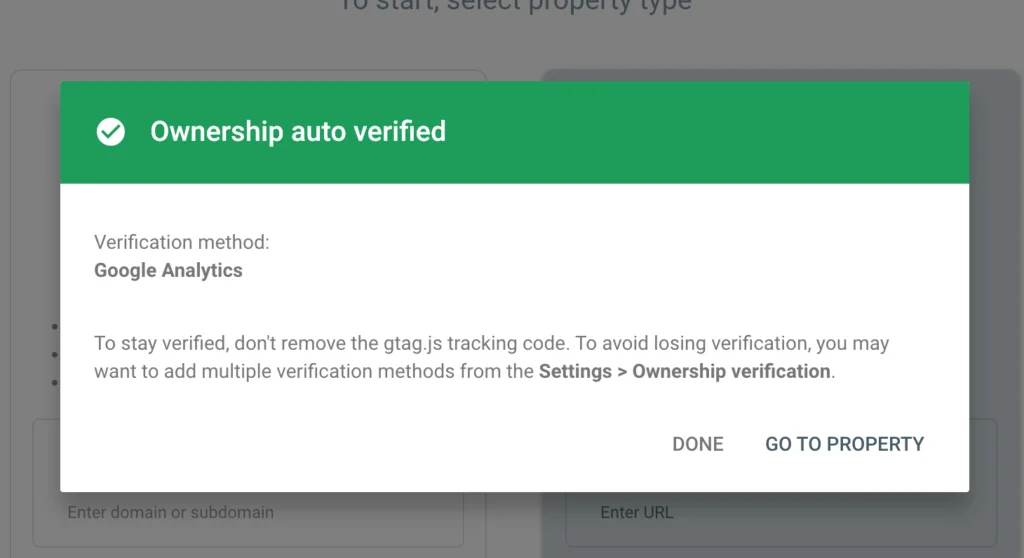 Google search console auto-verification