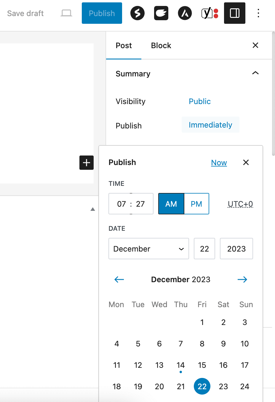 WordPress publish date