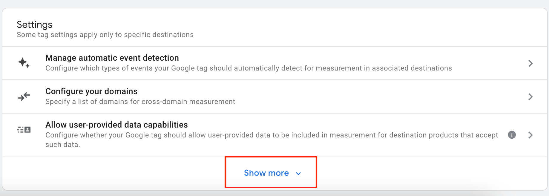 GA4 datastream settings