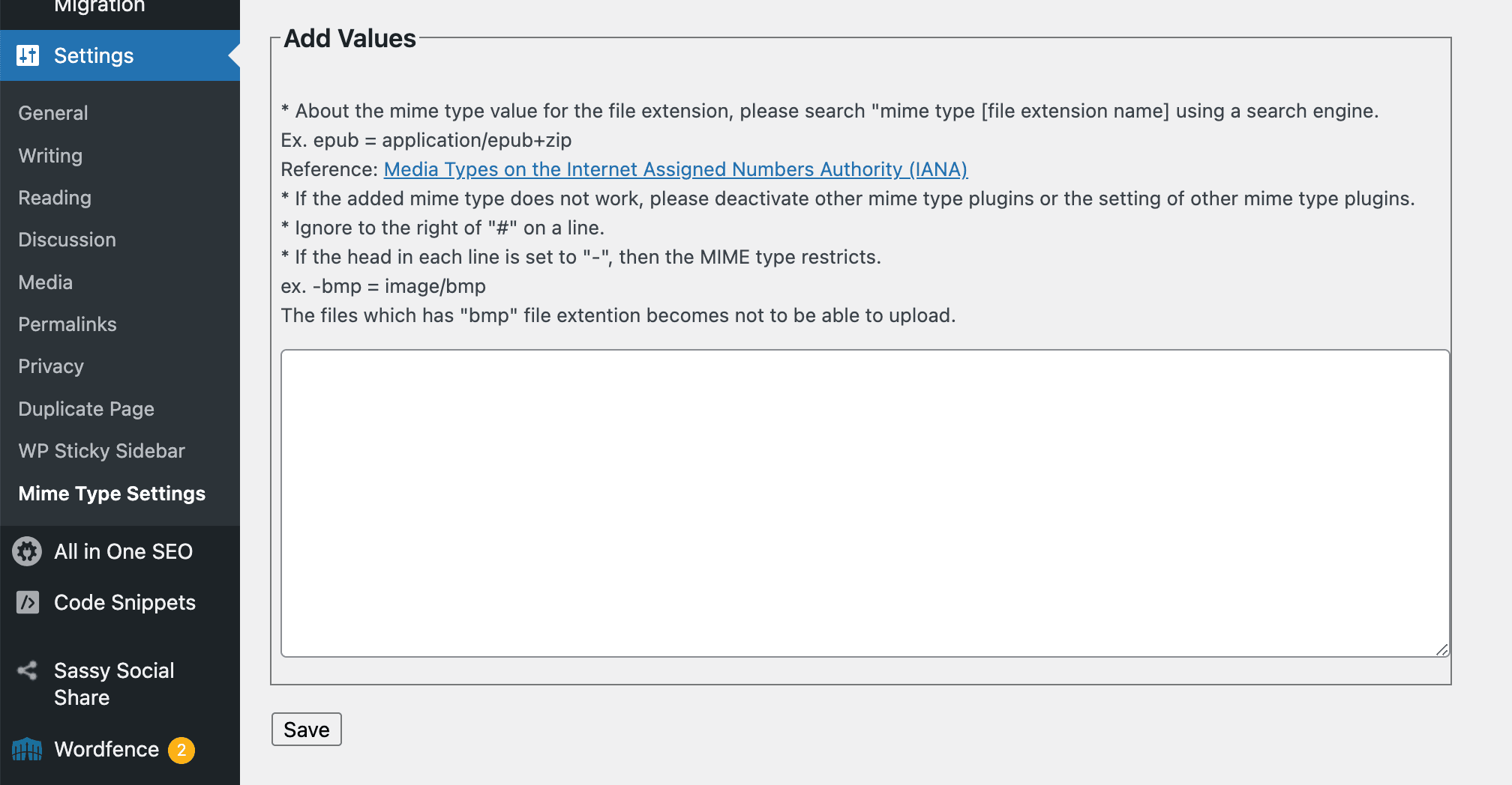 Mimetype plugin which allows to add all types of media file in WordPress.