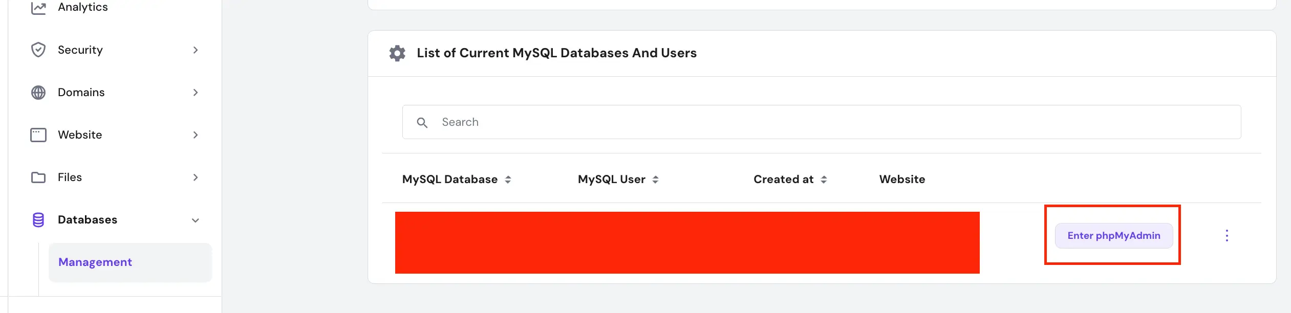 Access phpMyadmin to remove yoast seo from database from Hostinger hPanel.