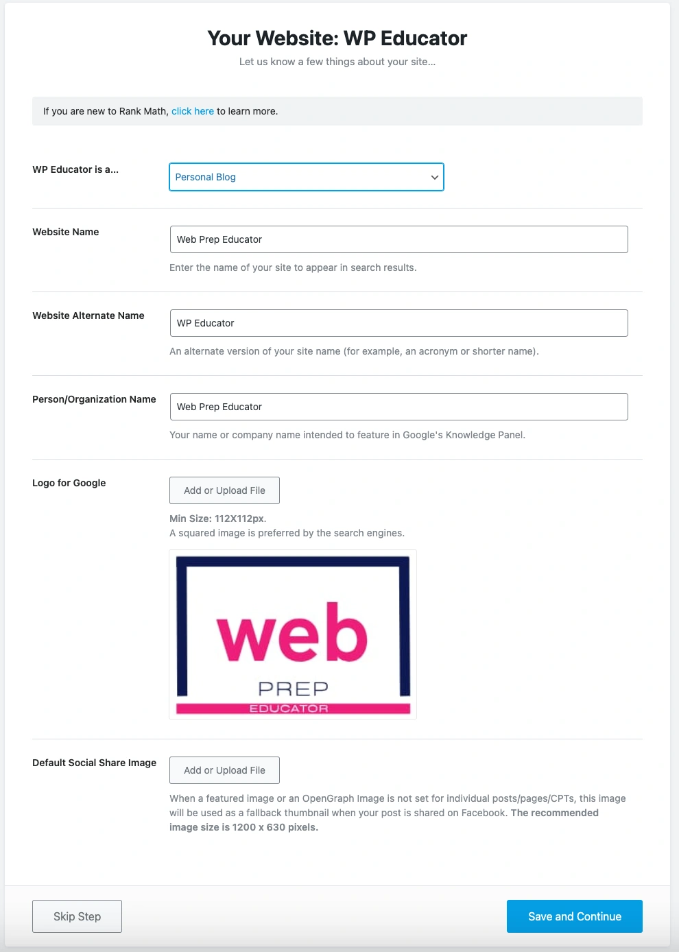 Provide site information